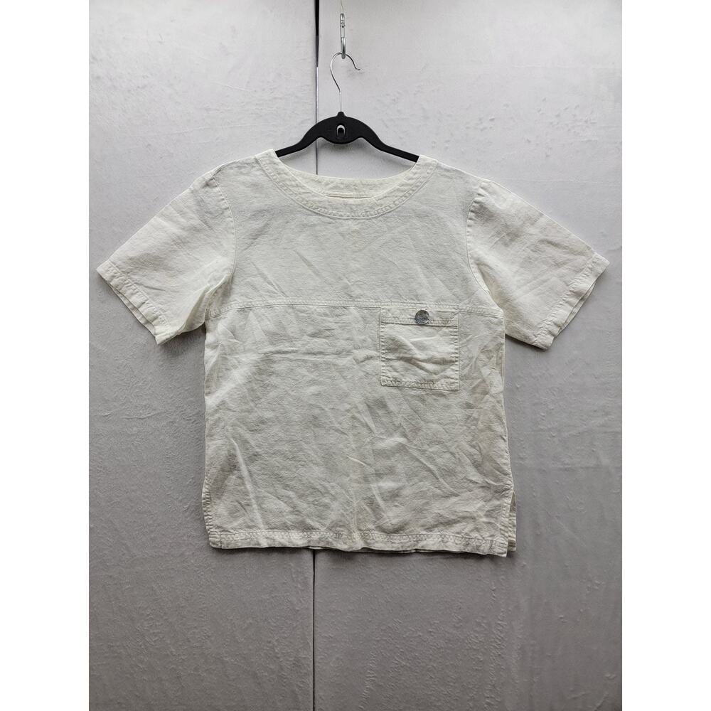 David Dart 100% Linen Pullover Top with Front Pocket, Sz P